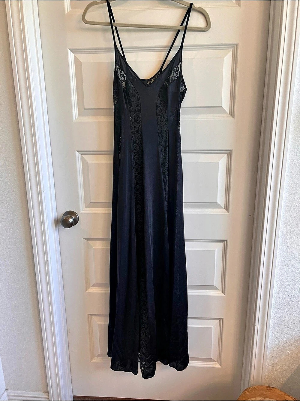 Black Lace-Panel Maxi Olga